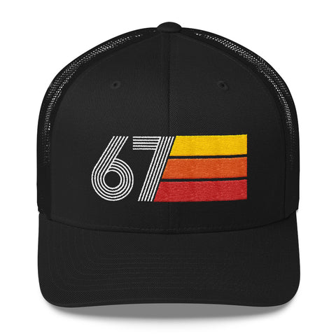 67 Number Retro Trucker Hat 1967 Birthday Gift Cap Decoration Party Idea for Women Men