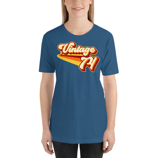Vintage 1974 Warm Retro Lines SLIM FIT Short-Sleeve Unisex T-Shirt