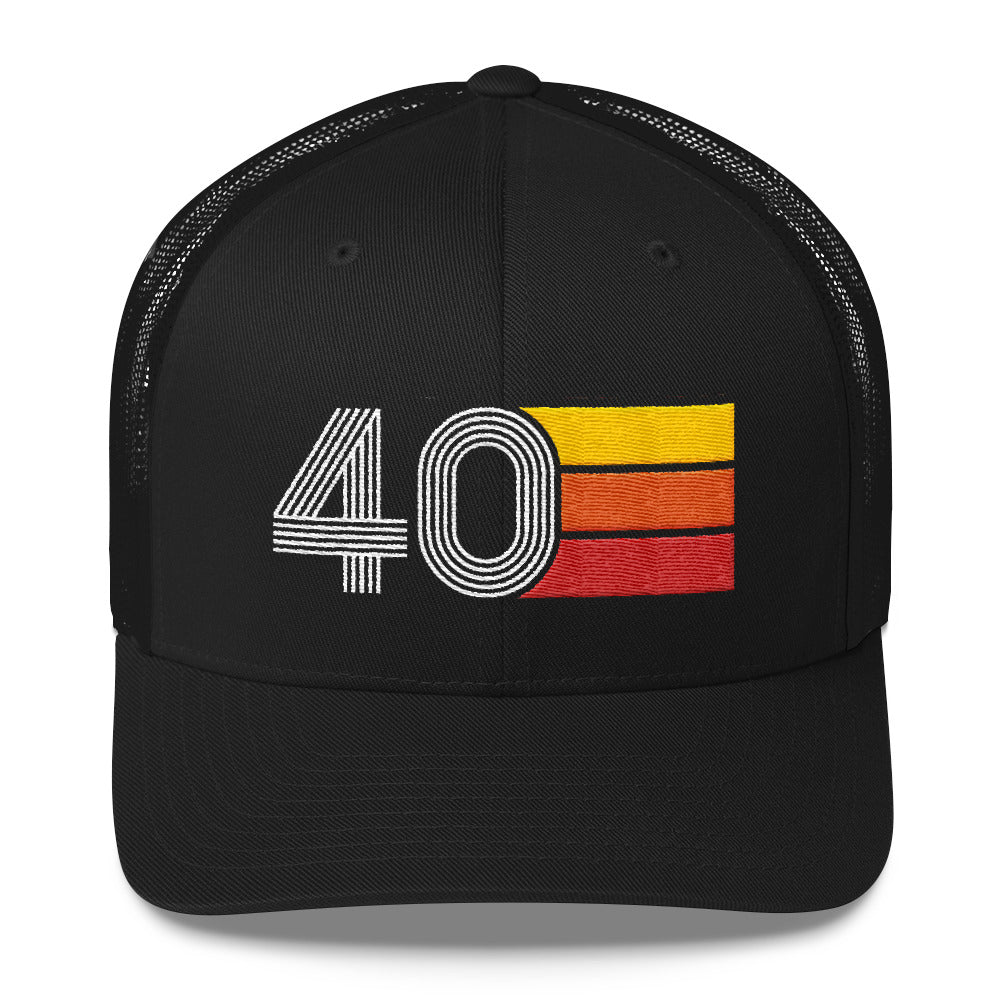 40 - 40th Birthday Retro Hat Trucker Cap
