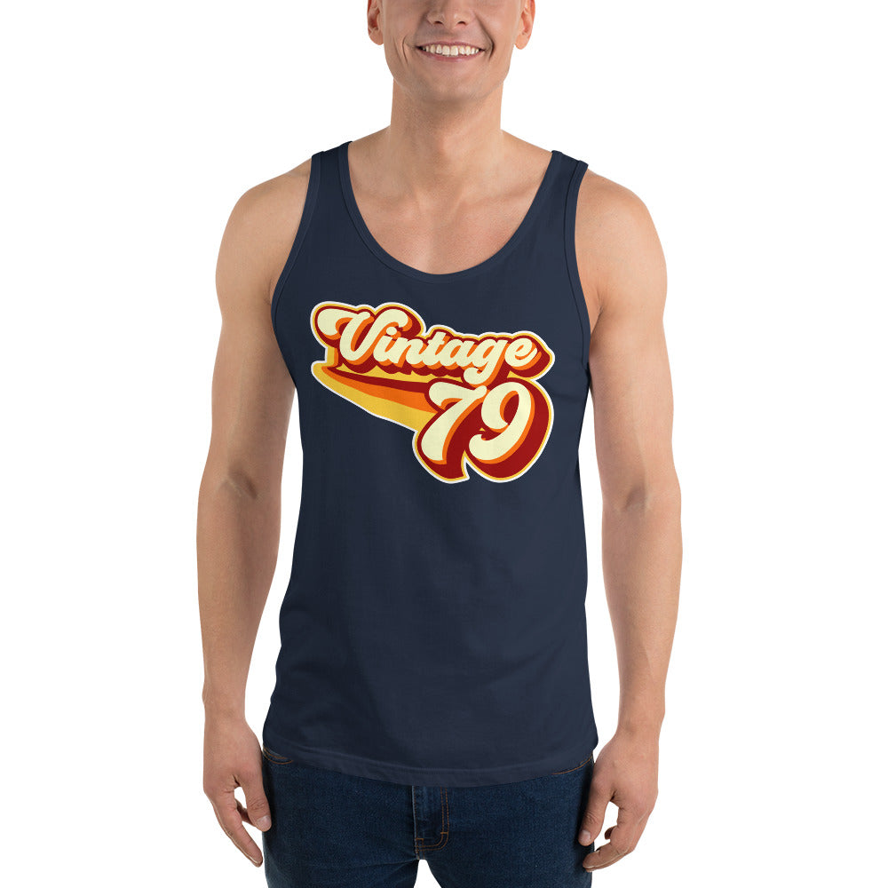 Vintage 1979 Warm Retro Lines Unisex  Tank Top