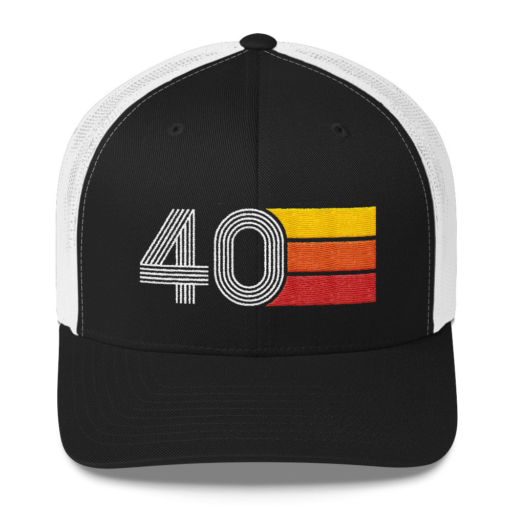 40 - 40th Birthday Retro Hat Trucker Cap