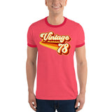 Vintage 1978 Warm Retro Lines Ringer T-Shirt