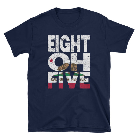 805 Area Code California Republic Flag Short-Sleeve Unisex T-Shirt - Styleuniversal