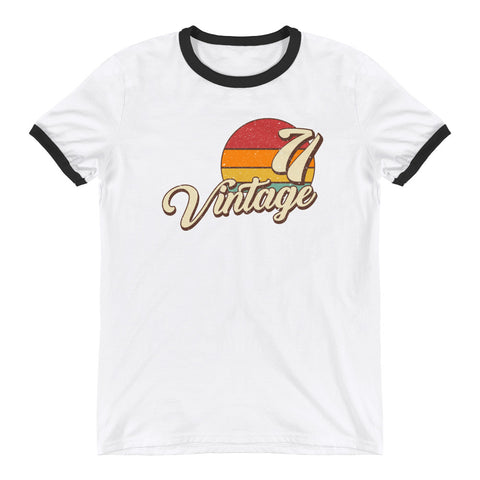 Vintage 1971 Warm Retro Sunset Unisex Ringer T-Shirt