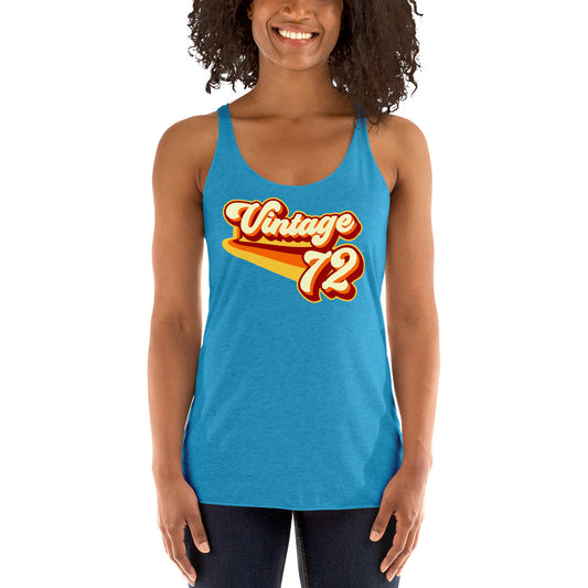 Vintage 1972 Warm Retro Lines Women's Racerback Tank