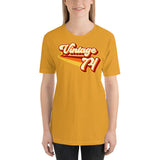 Vintage 1974 Warm Retro Lines SLIM FIT Short-Sleeve Unisex T-Shirt