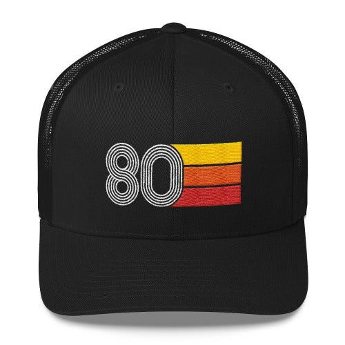 Vintage 1980 Birthday Hat Trucker Cap number 80 retro