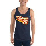 Vintage 1976 Warm Retro Lines Unisex  Tank Top