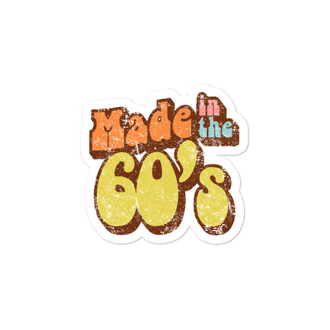 Made in the 60's Retro Distressed Vinyl Decal Sticker