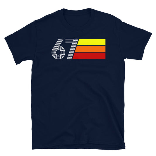 67 - RETRO TRI-LINE MEN'S WOMEN'S SHORT-SLEEVE UNISEX T-SHIRT