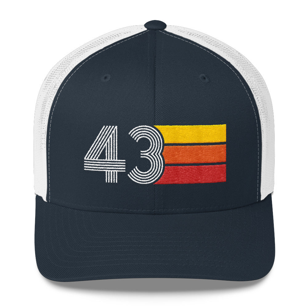 43 Birthday Retro Men's Women's Trucker Hat