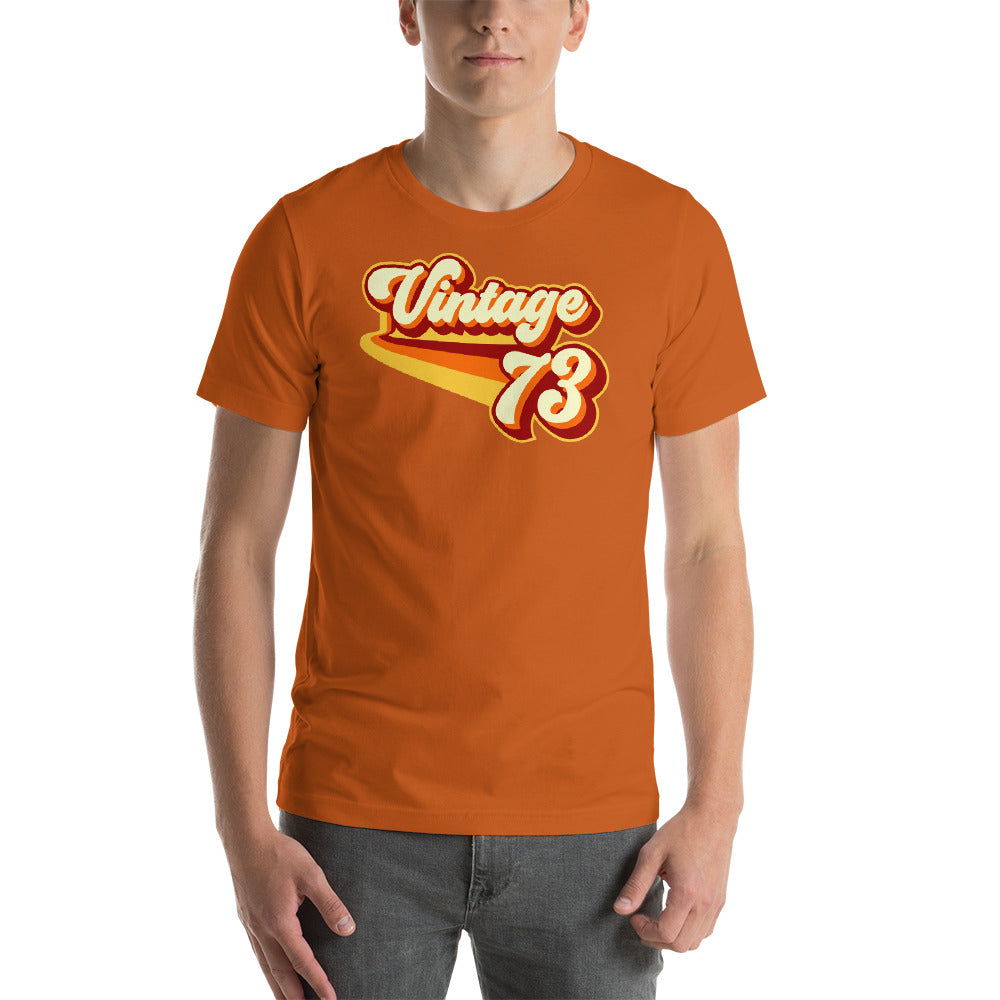Vintage 1973 Warm Retro Lines SLIM FIT Short-Sleeve Unisex T-Shirt