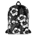 Hisbiscus Flower Black White Backpack - Styleuniversal