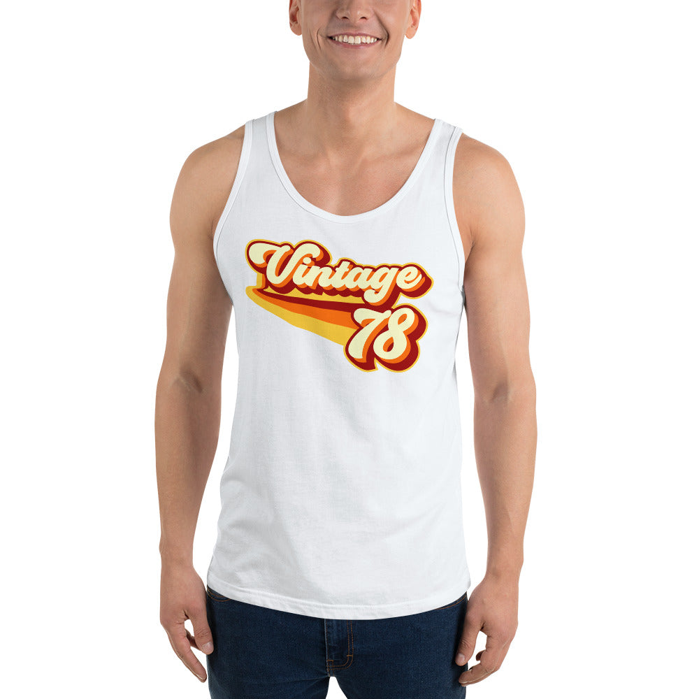 Vintage 1978 Warm Retro Lines Unisex  Tank Top