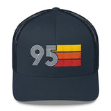 Vintage 1995 Hat number 95 Retro Trucker Cap decoration navy