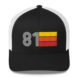 81 Number 1981 Birthday Retro Trucker Hat