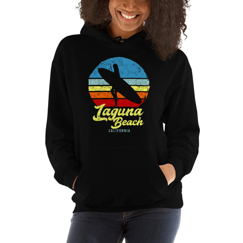 Laguna Beach California Retro Surfer Girl Hoodie - Styleuniversal