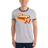 Vintage 1974 Warm Retro Lines Ringer T-Shirt