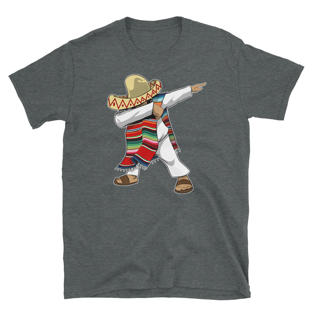 Mexican Poncho Sombrero Dabbing Short-Sleeve Unisex T-Shirt
