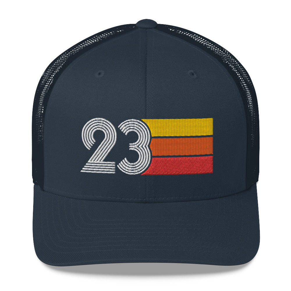 23 Number 23rd Birthday Retro Men's Women's Trucker Hat