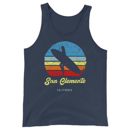 San Clemente California Retro Surf Unisex  Tank Top - Styleuniversal