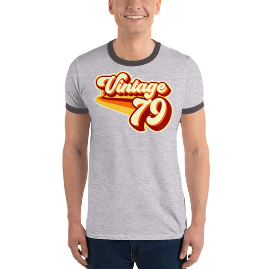 Vintage 1979 Warm Retro Lines Ringer T-Shirt
