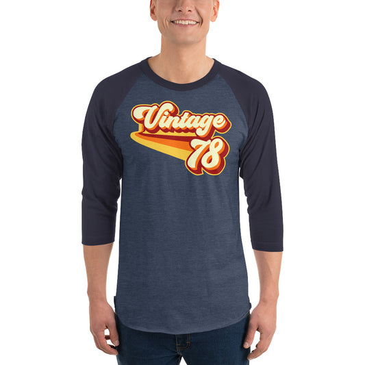 Vintage 1978 Warm Retro Lines 3/4 sleeve raglan shirt