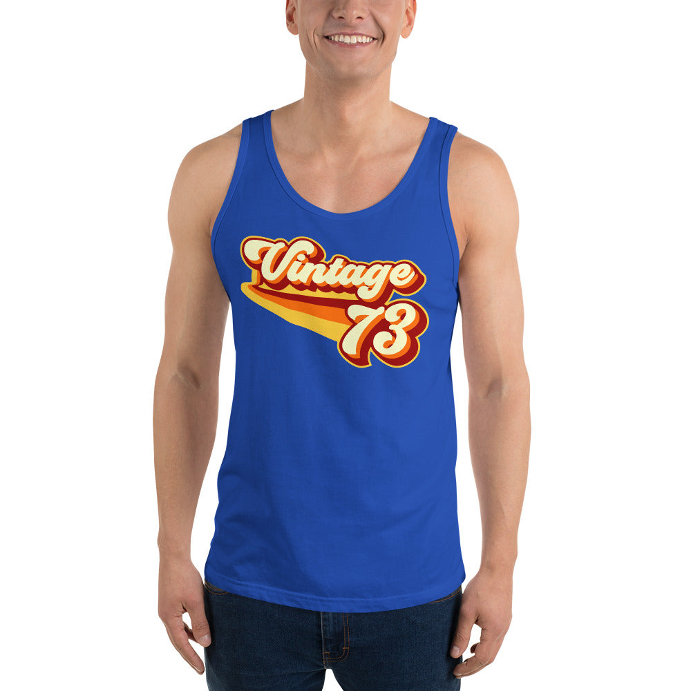 Vintage 1973 Warm Retro Lines Unisex  Tank Top
