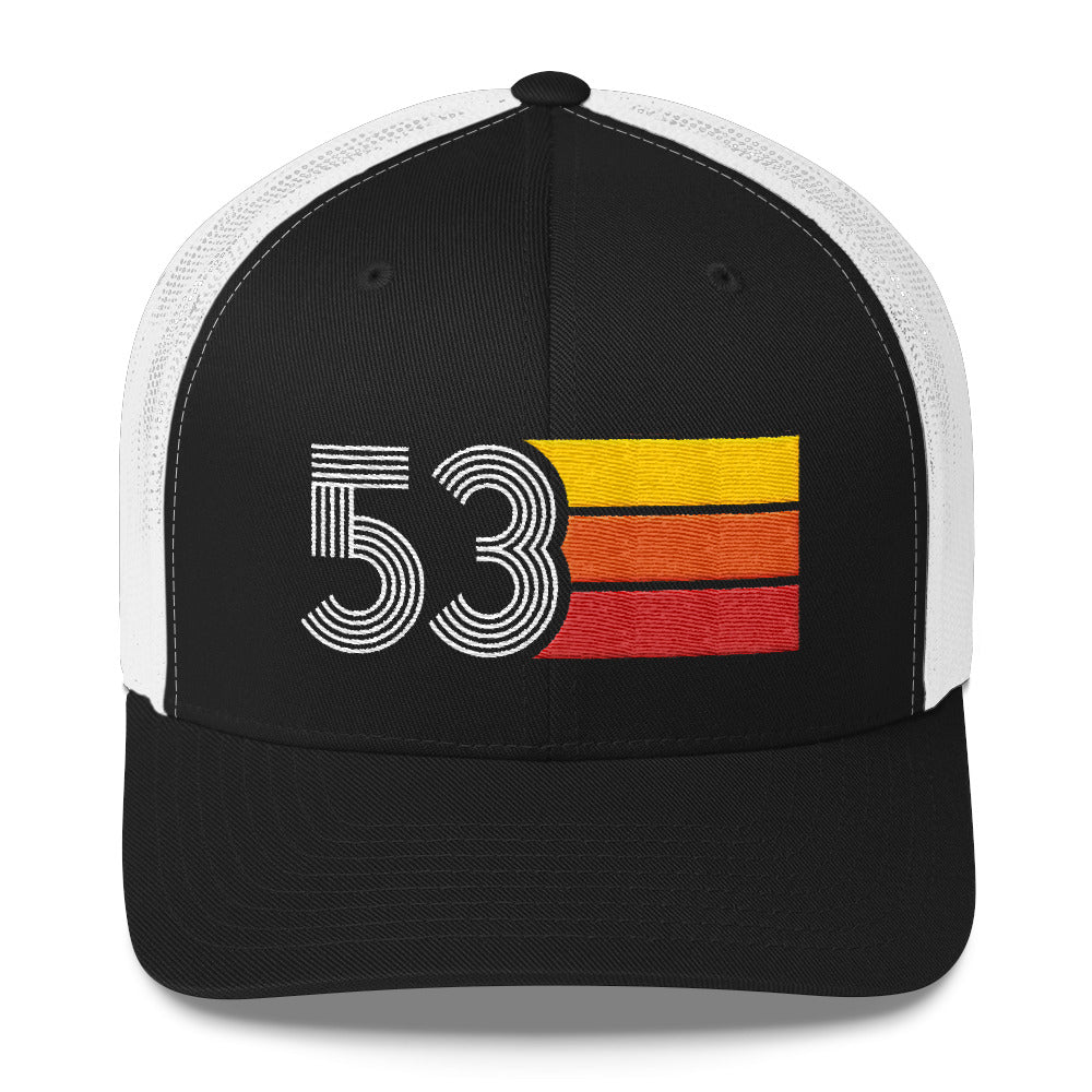 53 Number 1953 Birthday Retro Trucker Hat