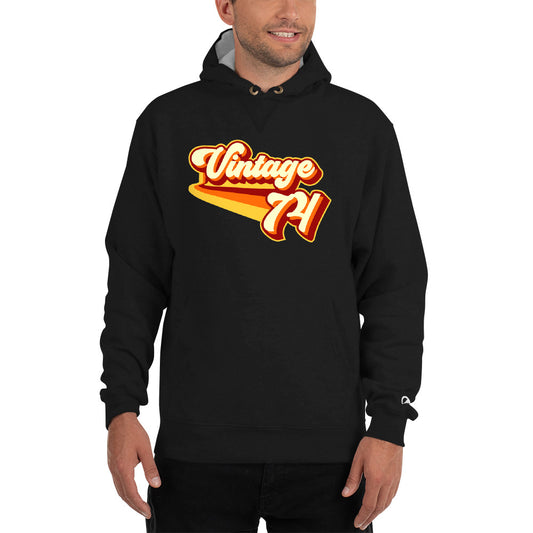 Vintage 1974 Warm Retro Lines Champion Hoodie
