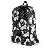 Hisbiscus Flower Black White Backpack - Styleuniversal
