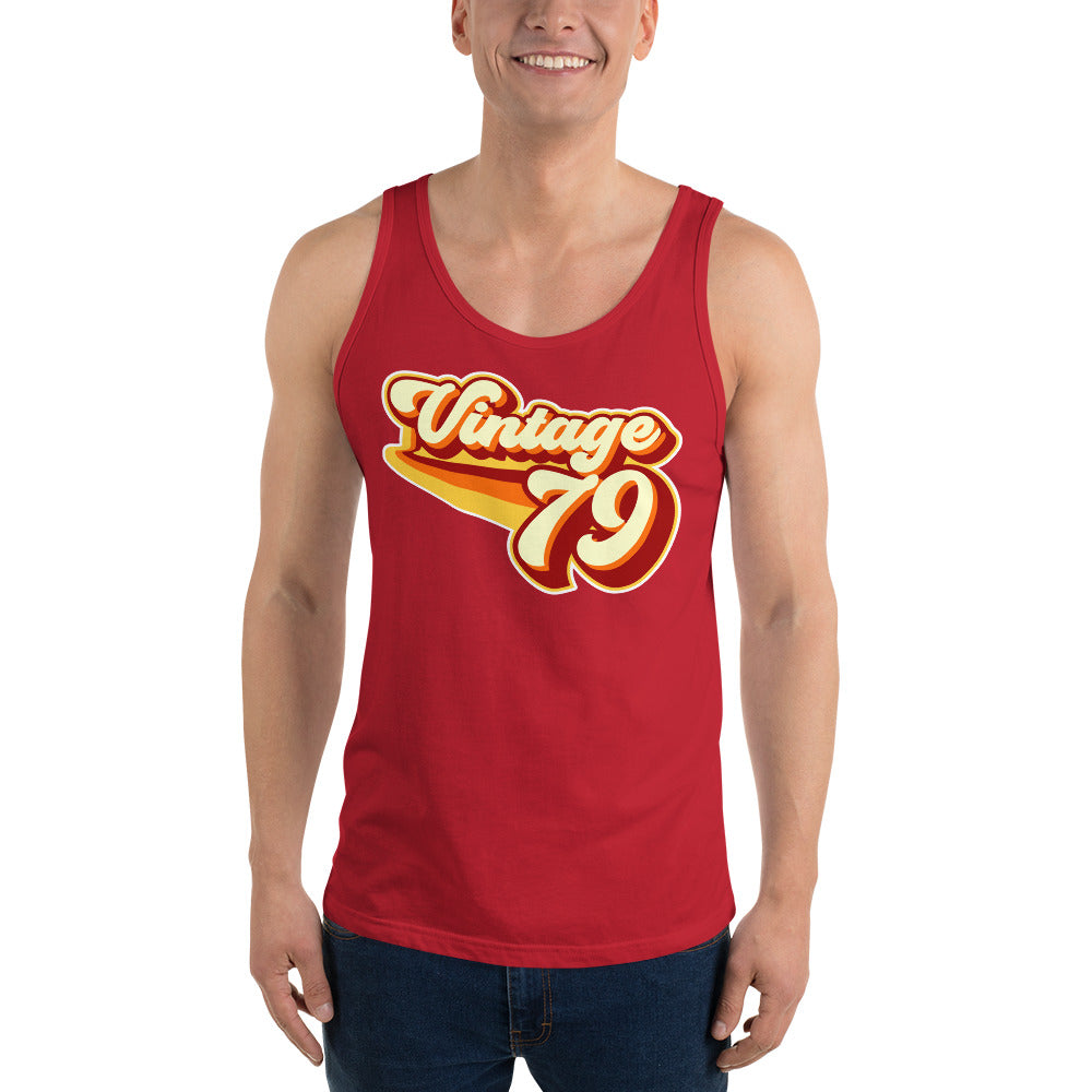 Vintage 1979 Warm Retro Lines Unisex  Tank Top