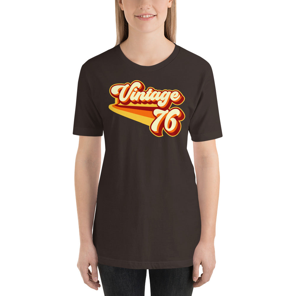 Vintage 1976 Warm Retro Lines SLIM FIT Short-Sleeve Unisex T-Shirt
