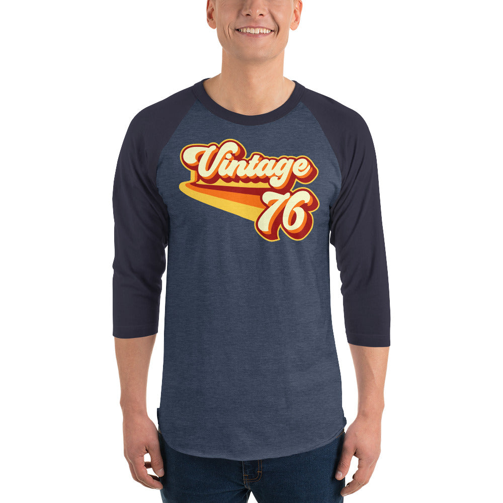 Vintage 1976 Warm Retro Lines 3/4 sleeve raglan shirt