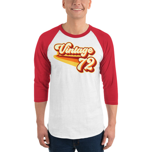 Vintage 1972 Warm Retro Lines 3/4 sleeve raglan shirt
