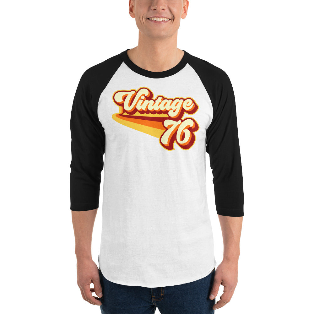 Vintage 1976 Warm Retro Lines 3/4 sleeve raglan shirt