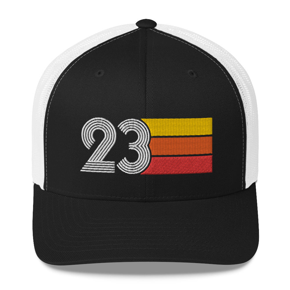 23 Number 23rd Birthday Retro Men's Women's Trucker Hat
