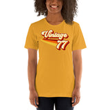 Vintage 1977 Warm Retro Lines SLIM FIT Short-Sleeve Unisex T-Shirt
