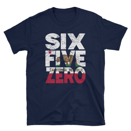 650 Area Code California Republic Flag Short-Sleeve Unisex T-Shirt - Styleuniversal
