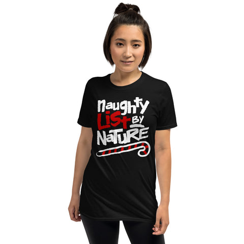Naughty List By Nature Funny Christmas Short-Sleeve Unisex T-Shirt