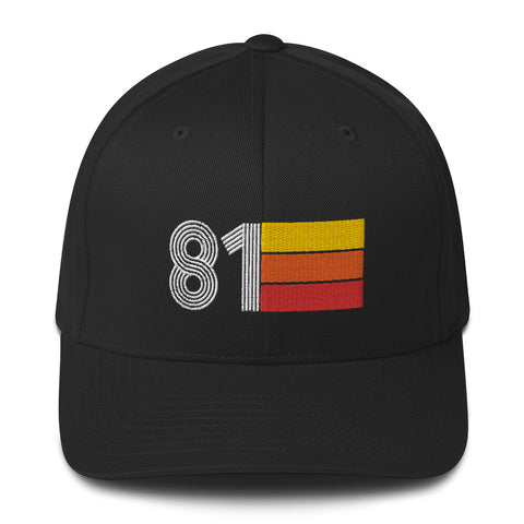 81 1981 fitted baseball cap hat birthday gift for men women retro design 40th