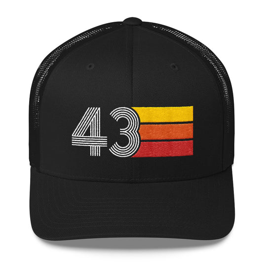 43 Birthday Retro Men's Women's Trucker Hat