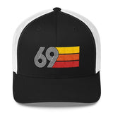 69 Vintage 1969 Birthday Hat Trucker Cap number retro