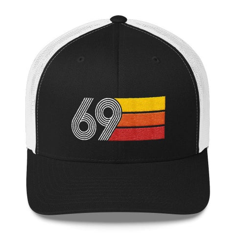 69 Vintage 1969 Birthday Hat Trucker Cap number retro