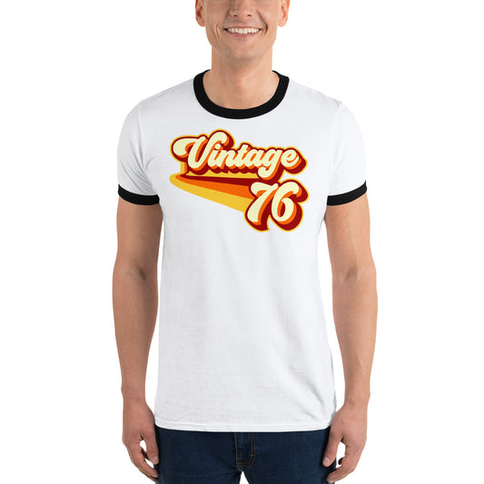 Vintage 1976 Warm Retro Lines Ringer T-Shirt
