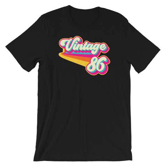 Vintage 1986 Retro Colors Short-Sleeve Unisex T-Shirt