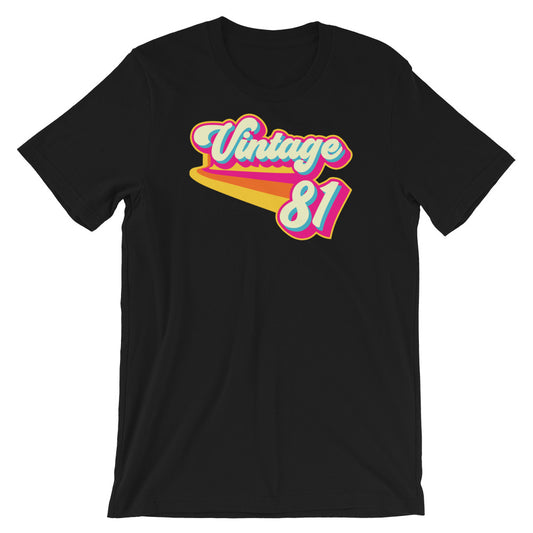 Vintage 1981 Retro Colors Short-Sleeve Unisex T-Shirt