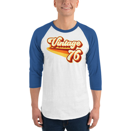 Vintage 1976 Warm Retro Lines 3/4 sleeve raglan shirt