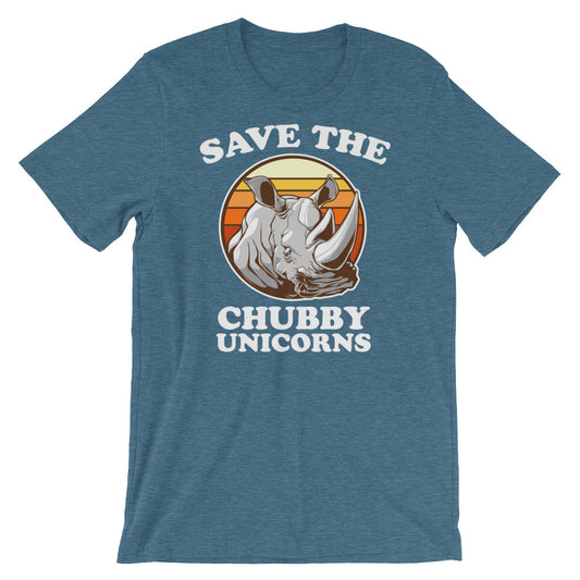 Save The Chubby Unicorns Funny Rhino Short-Sleeve Unisex T-Shirt - Styleuniversal