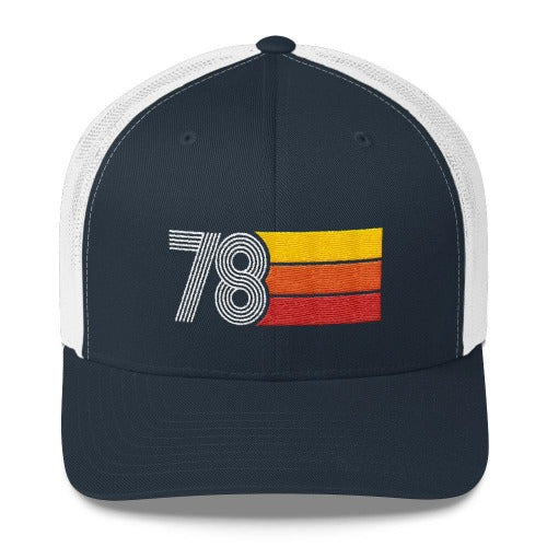 Vintage 1978 Birthday Hat Trucker Cap number 78 retro